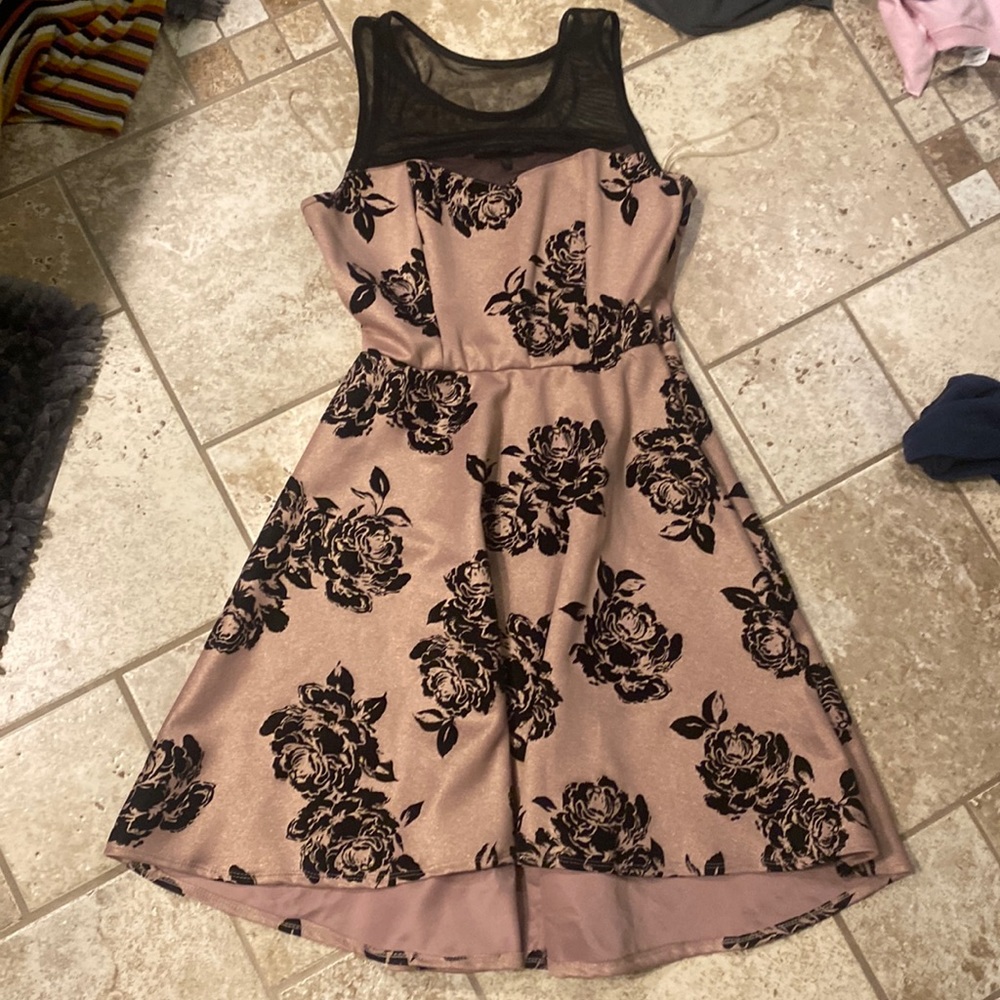 Pink and black dress